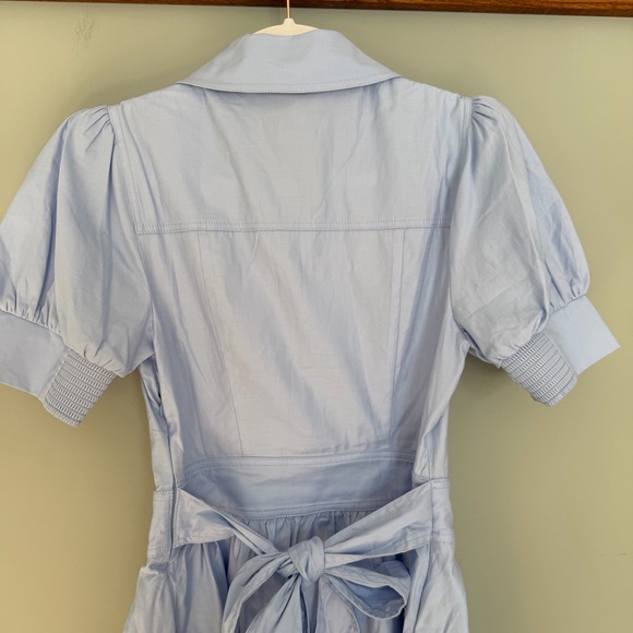 Reformation x Devon Lee Carlson "Loonette" Ice Water Blue Back Tie Mini Dress - Picture 10 of 17